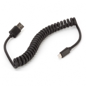  Griffin USB to Lightning Cable Coiled 4' Black (GC36632)