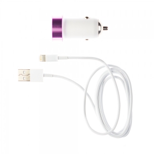  Soulmat Charging Auto USB Lightning to 8 pin White/Pink for iPhone & iPod