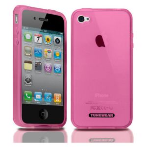 Чехол Tunewear Softshell Pink for iPhone 4 (IP4-SOFT-SHELL-02) (TUNEFILM protective film)