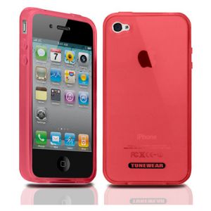 Чехол Tunewear Softshell Red for iPhone 4 (IP4-SOFT-SHELL-07) (TUNEFILM protective film)