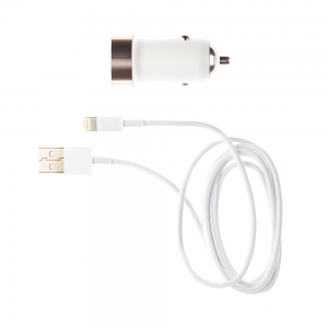  Soulmat Charging Auto USB Lightning to 8 pin White/Copper for iPhone & iPod