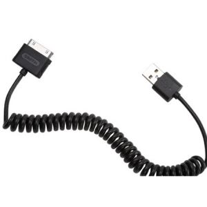  Griffin USB to Dock Cable Coiled Black for iPad/iPhone/iPod (GC17080)