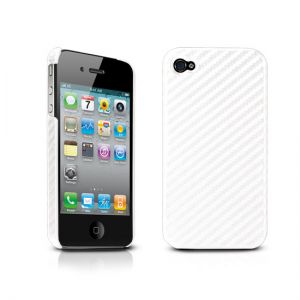 Чехол Tunewear Carbon look White for iPhone 4 (IP4-CARBON-01) (TUNEFILM protective film)