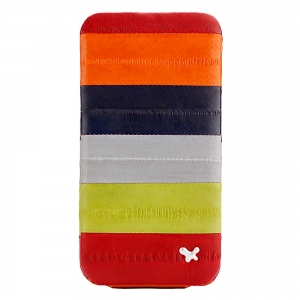  Zenus Prestige Natural Eel Folder Case Multi Red for iPhone 4/4S