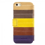 Zenus Prestige Natural Eel Diary Case Multi Brown for iPhone 5/5S