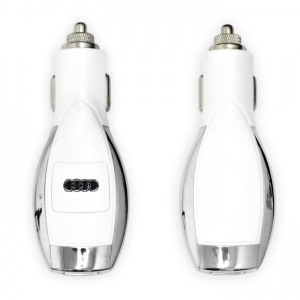  dPL USB Car Charger Powerfull Multi-Voltage AUDI White/Silver