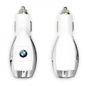  dPL USB Car Charger Powerfull Multi-Voltage BMW White/Silver